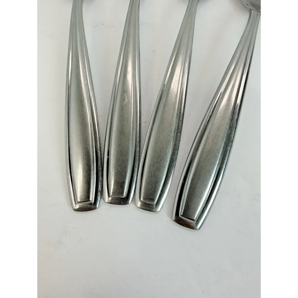 Oneida Satin Bristol Everdale Stainless Teaspoons Lot Of 4